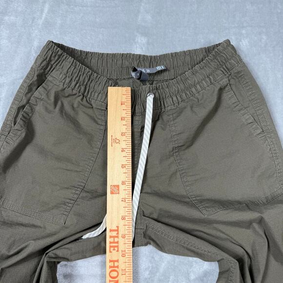 Vuori Pants Women XS Green Ripstop Raw Hem Elastic Waist Hike Organic Drawstring - Picture 10 of 12
